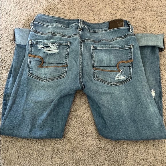American Eagle jeggings crop super super stretch jeans size 4 - Picture 2 of 2